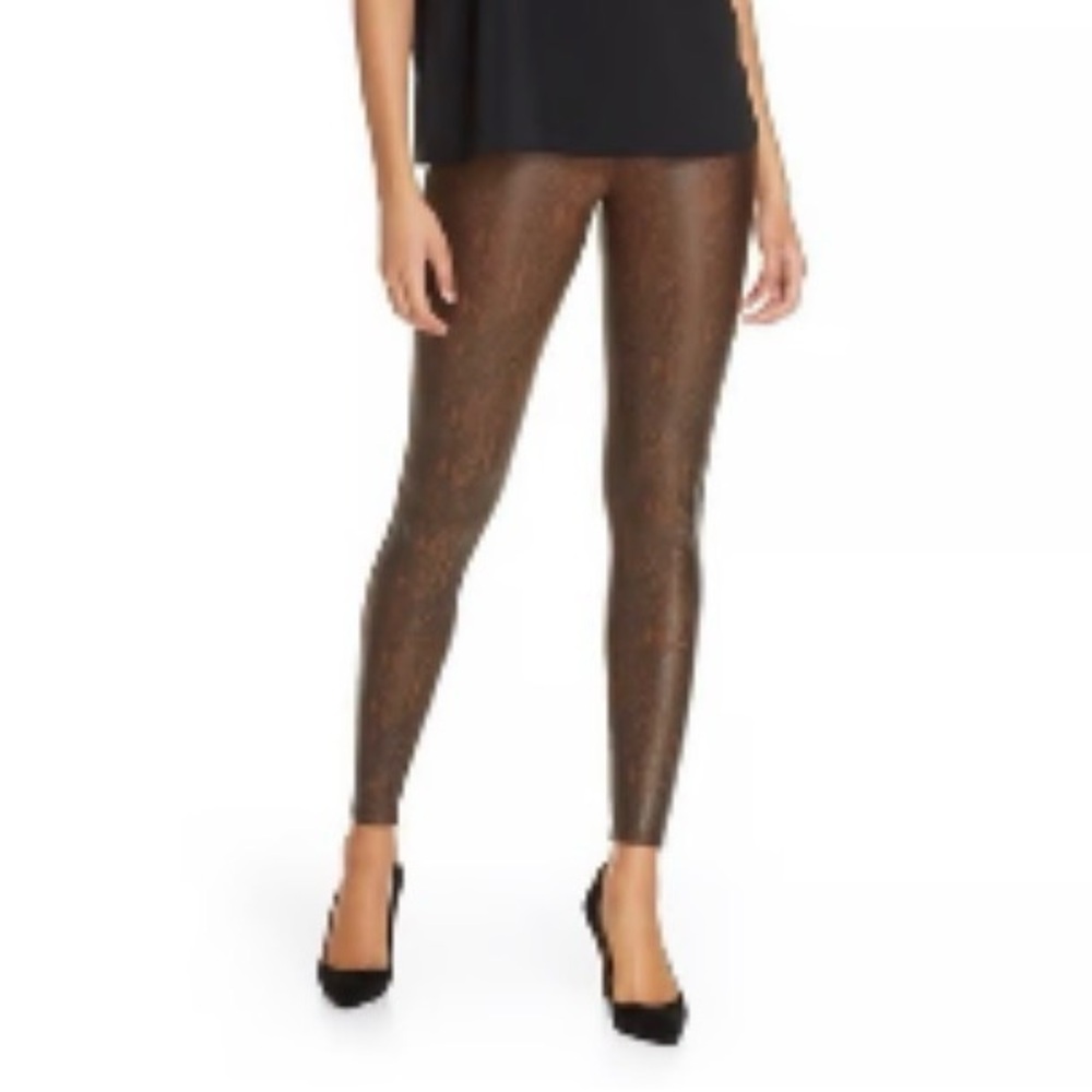 SPANX Metallic Brown Leggings